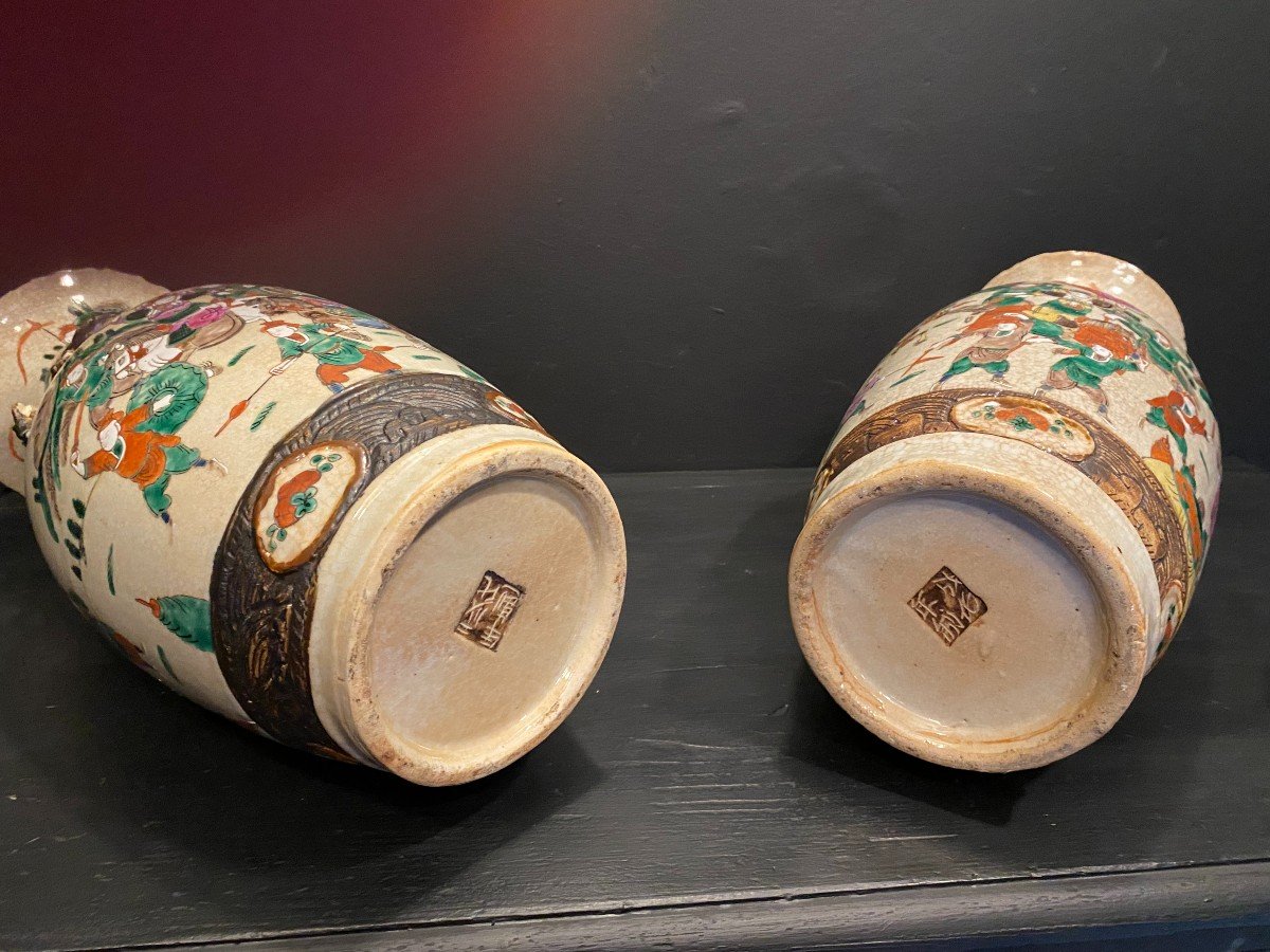 Paire De Vases En Porcelaine De Nankin-photo-2