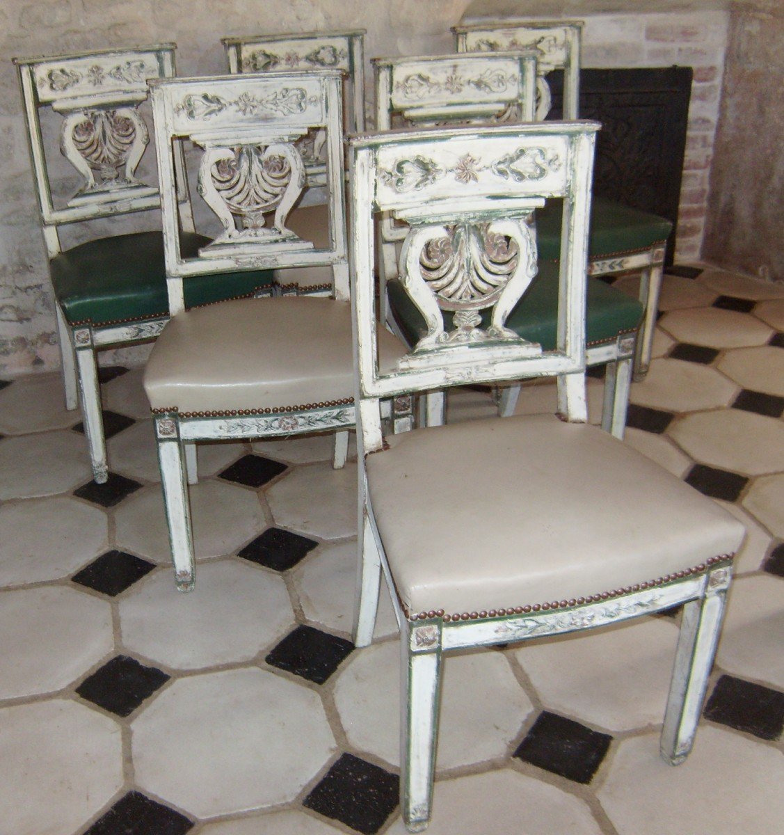 Series Of Six Painted Chairs