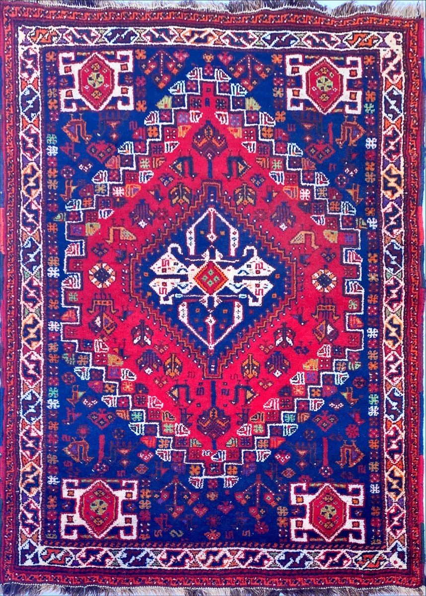 Tapis Persan Rouge Et Bleu-photo-2