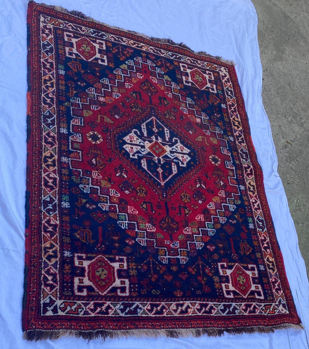 Tapis Persan Rouge Et Bleu-photo-3