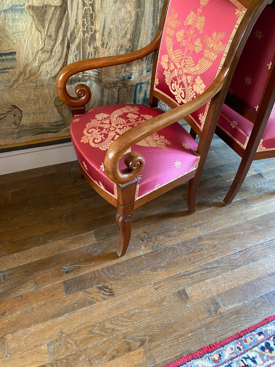 Pair Of Mahogany Armchairs 19th Century-photo-2