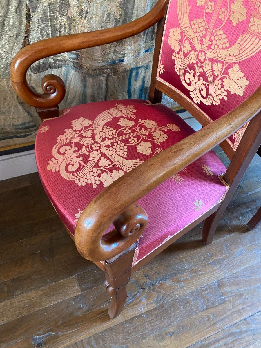 Pair Of Mahogany Armchairs 19th Century-photo-3