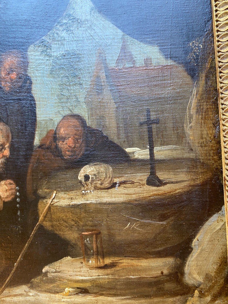 Painting, Painting Of Monks In A Cave-photo-1