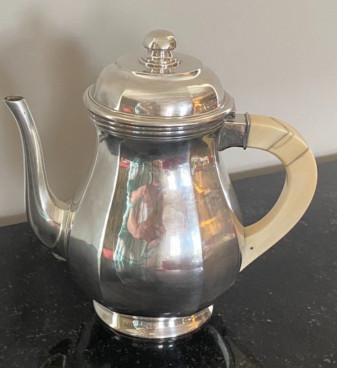 Tea, Coffee And Samovar Service With Its Tray In Solid Silver By Auger Frères-photo-4