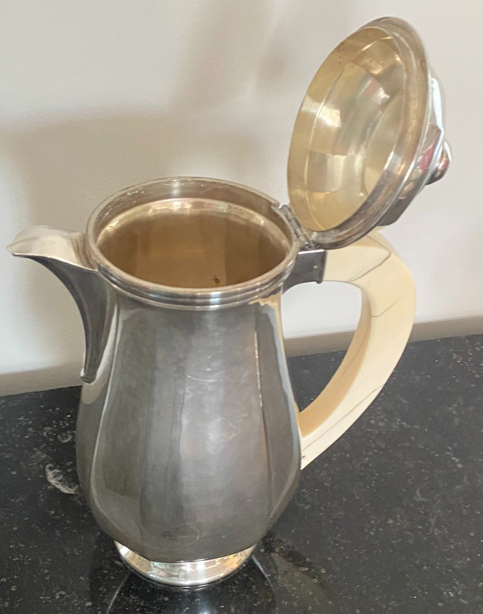 Tea, Coffee And Samovar Service With Its Tray In Solid Silver By Auger Frères-photo-2