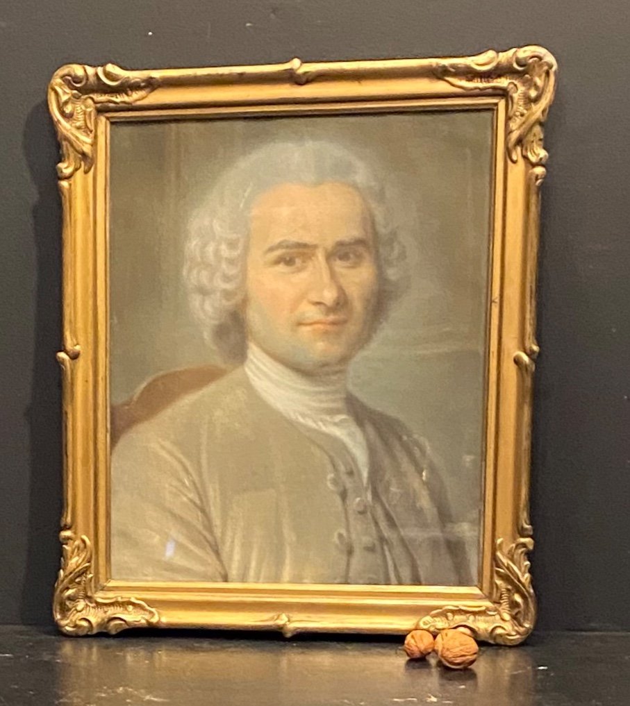 Pastel Painting Portrait Of Jean-jacques Rousseau-photo-2