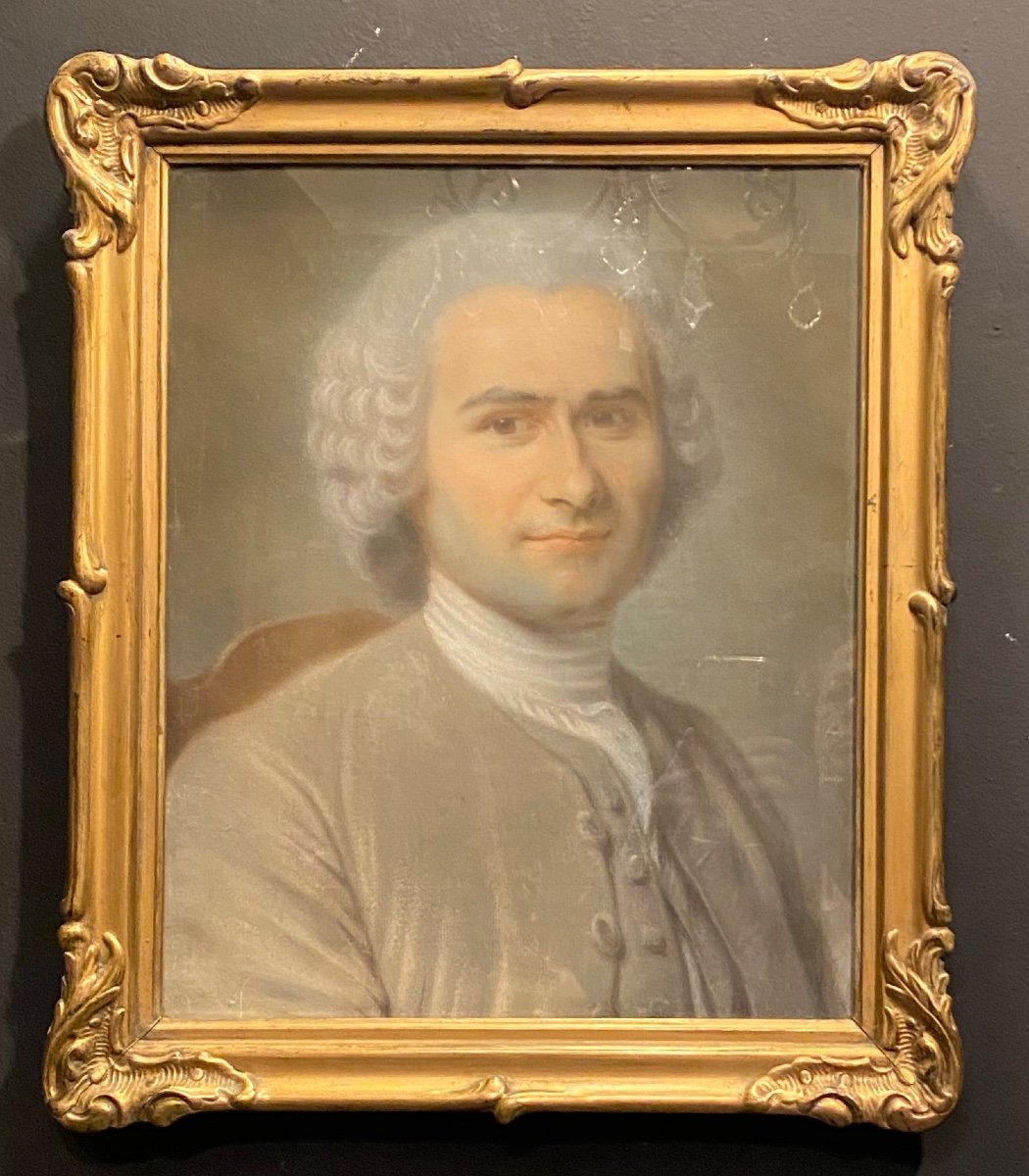 Pastel Painting Portrait Of Jean-jacques Rousseau-photo-4