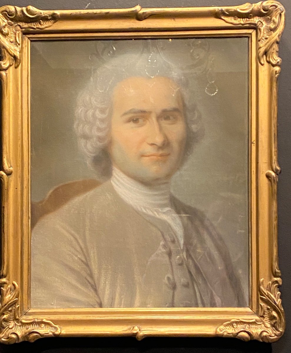 Pastel Painting Portrait Of Jean-jacques Rousseau-photo-2