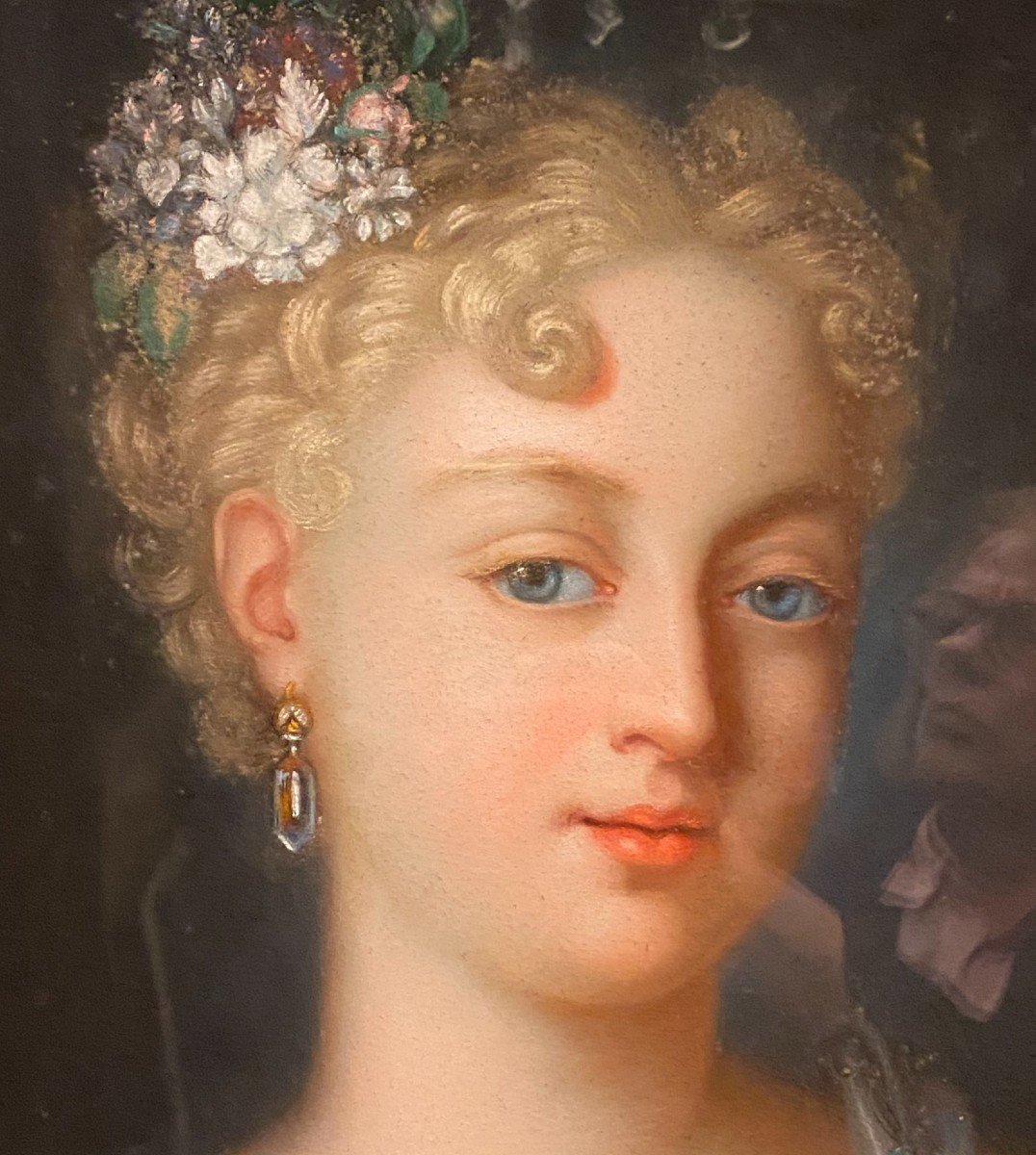 Painting, Pastel Of A Woman In The Style Of Rosalba Carriera-photo-4