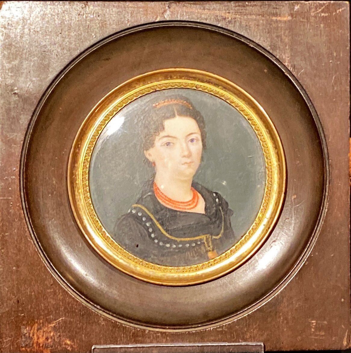 19th Century Miniature, Portrait Of A Woman-photo-4