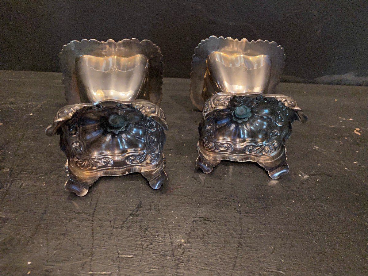 Pair Of 19th Century Solid Silver Mustard Pots-photo-3