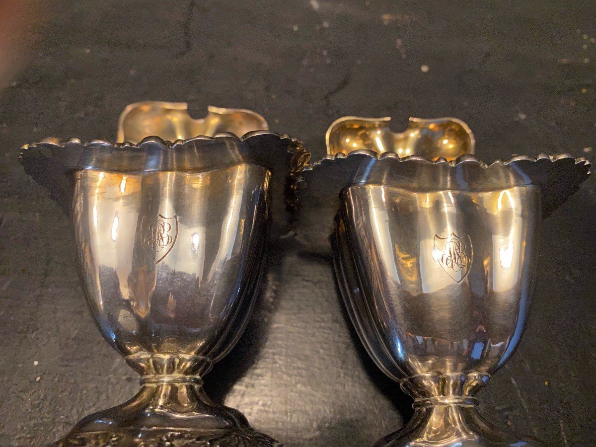 Pair Of 19th Century Solid Silver Mustard Pots-photo-4