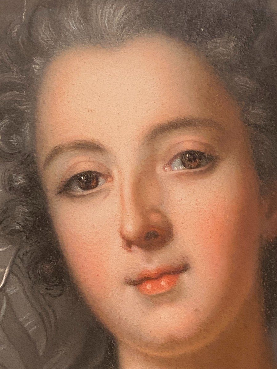 Pair Of Pastels, Portraits Of Women, In The Style Of Rosalba Carriera.-photo-4