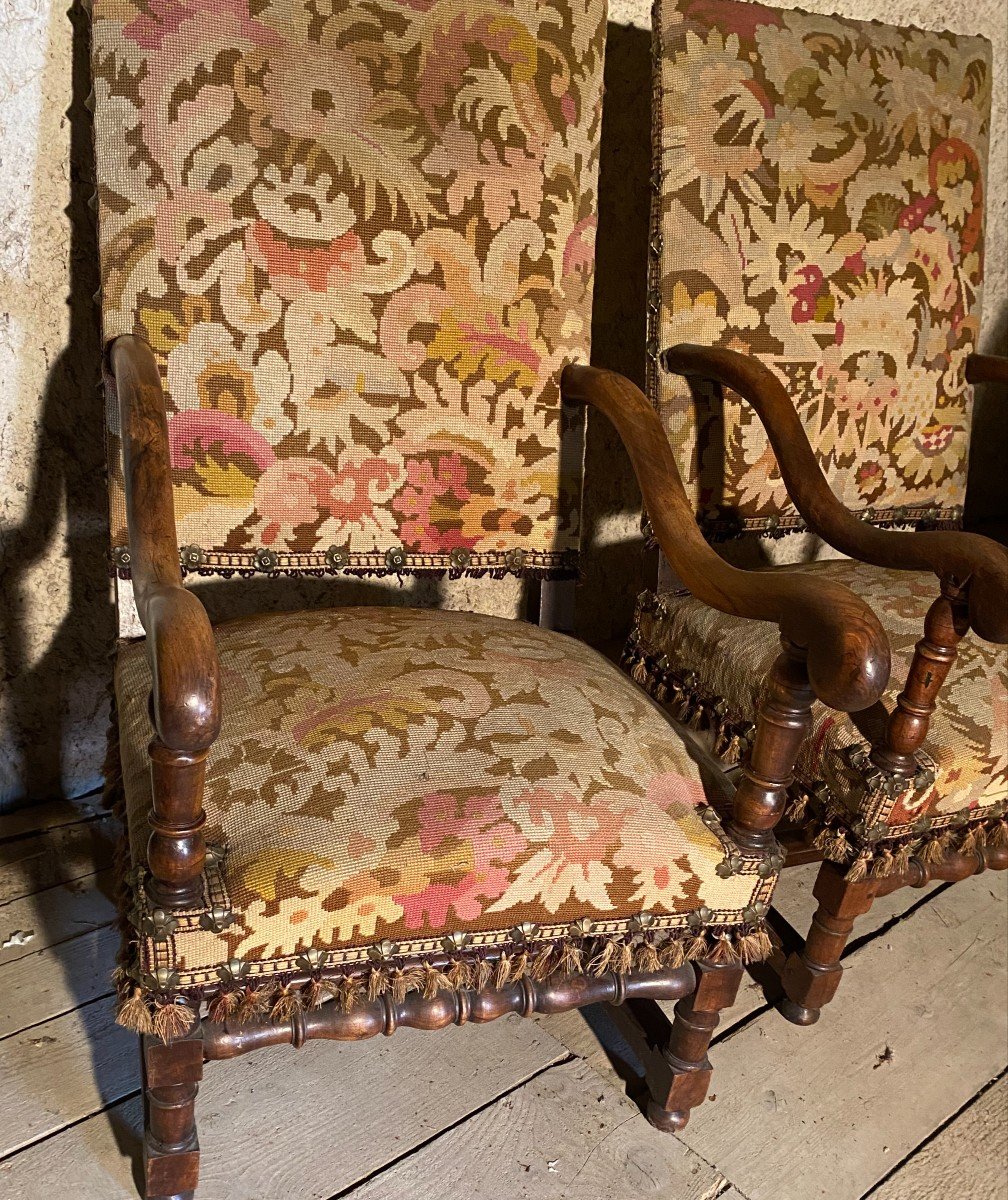 Pair Of 18th Century Armchairs-photo-2