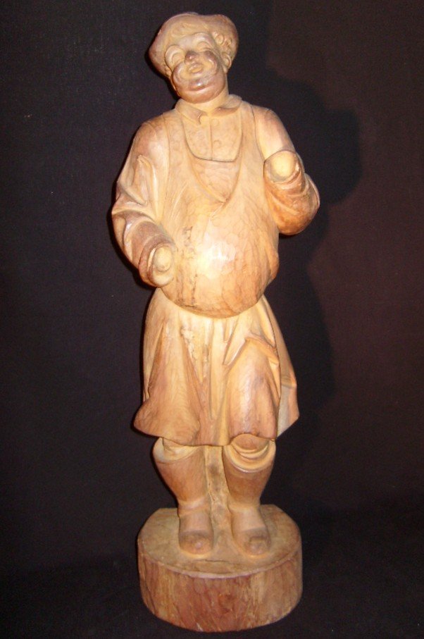 Statue En Bois, Jovial Artisan