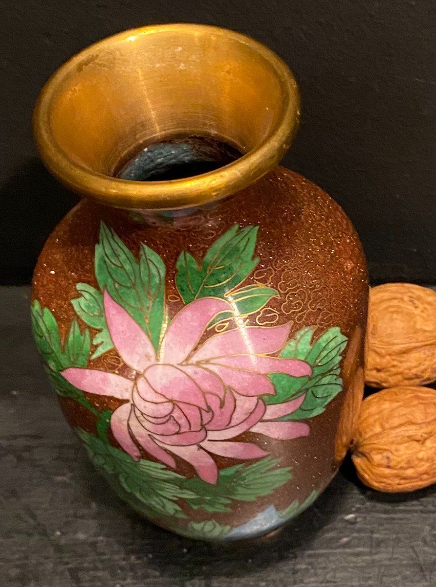 Petit Vase En émail Cloisonné-photo-2