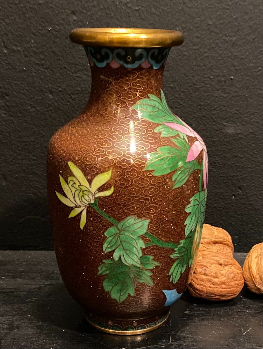 Petit Vase En émail Cloisonné-photo-3