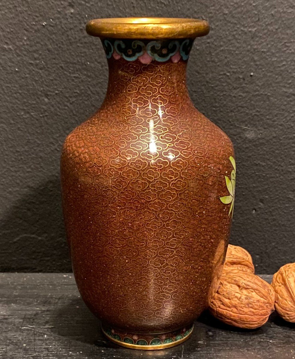 Petit Vase En émail Cloisonné-photo-4