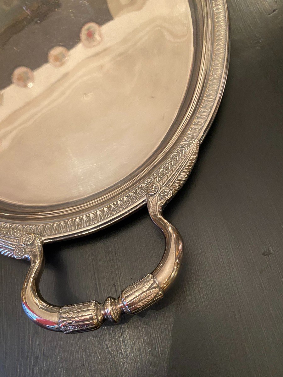 Large Silver Metal Tray-photo-4