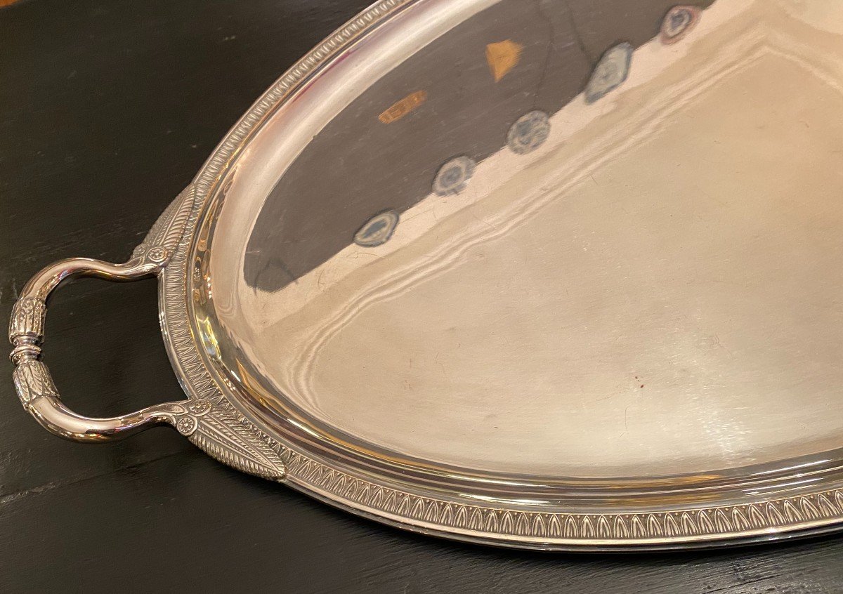 Large Silver Metal Tray-photo-1