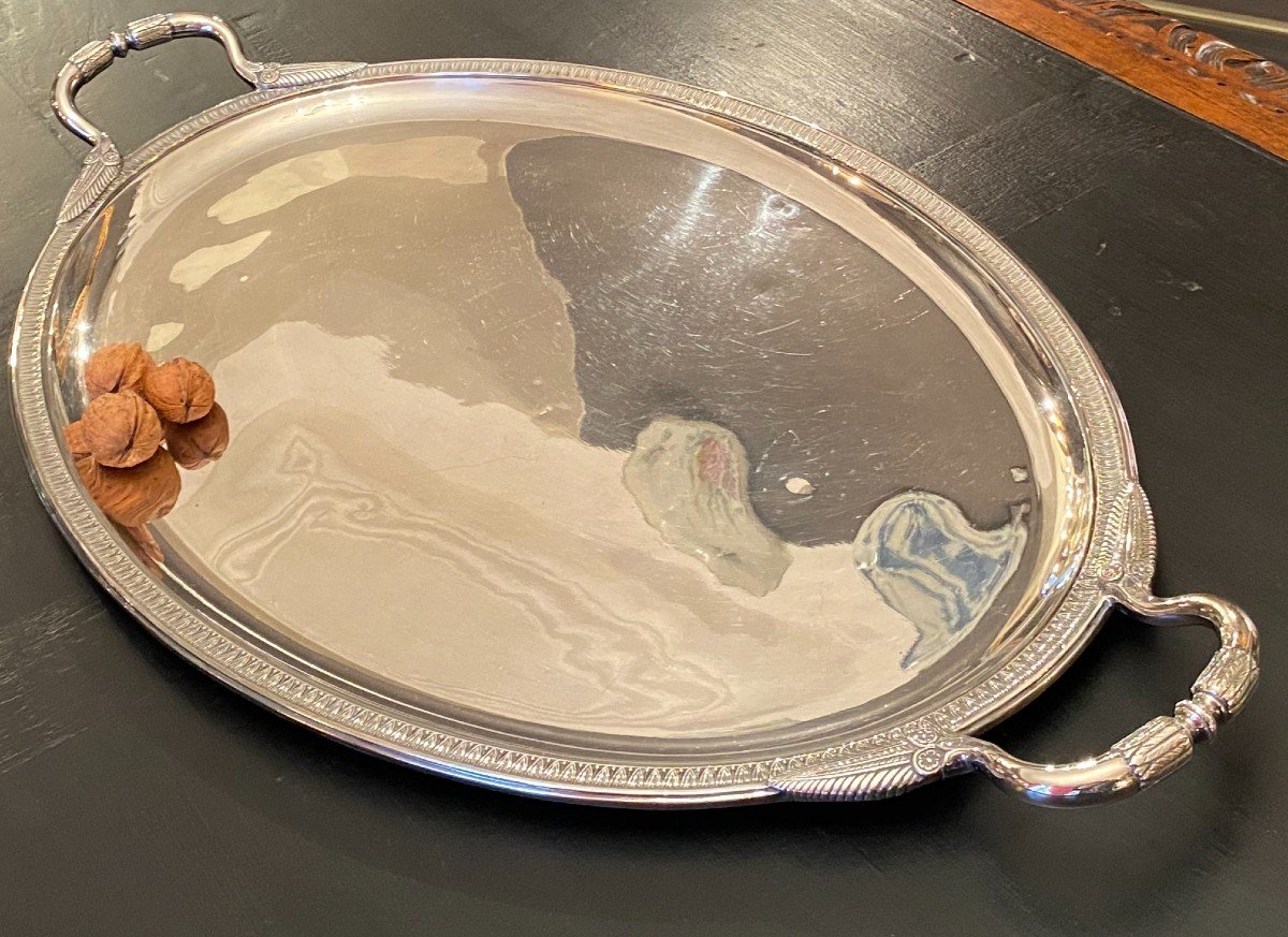 Large Silver Metal Tray