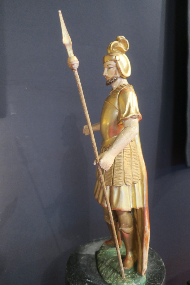 Gilded And Polychromed Wooden Statue-photo-2