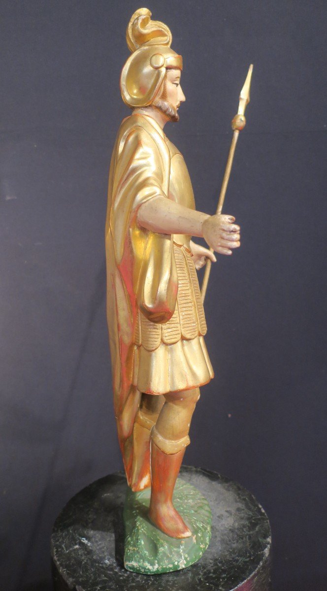 Gilded And Polychromed Wooden Statue-photo-4