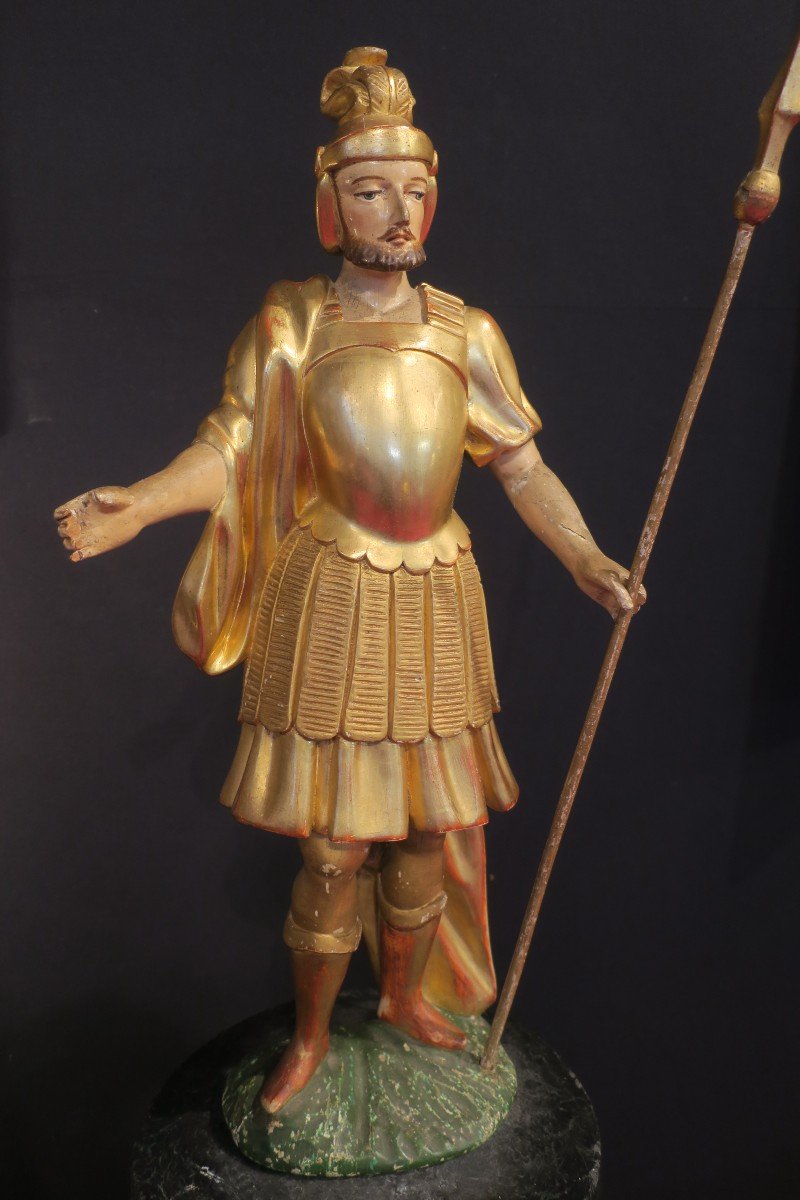 Gilded And Polychromed Wooden Statue