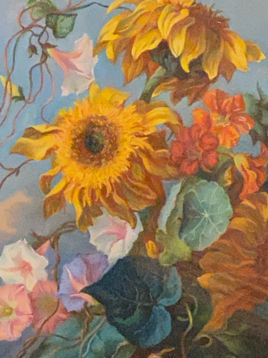 Painting, Pastel Flowers.-photo-3