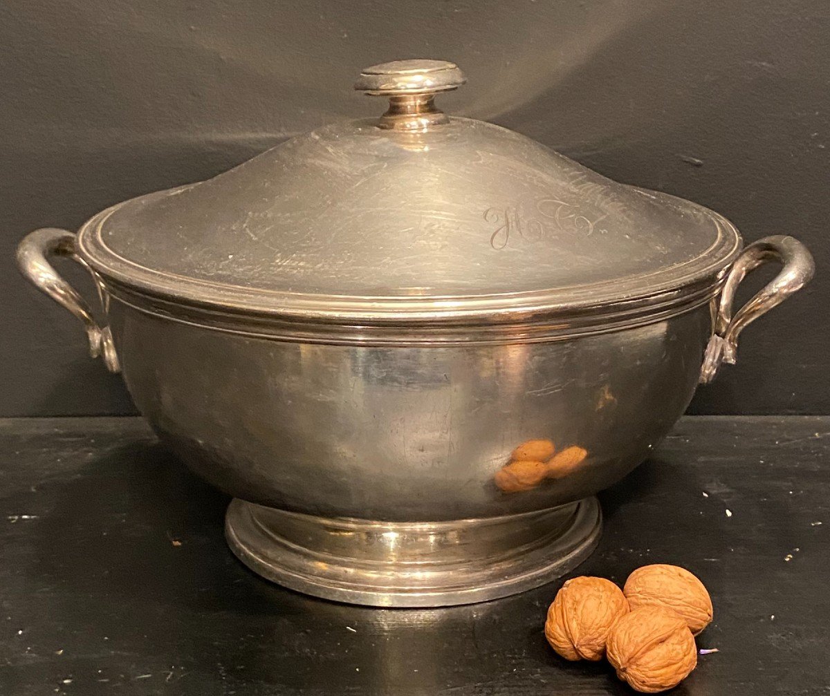 Silver Metal Soup Tureen