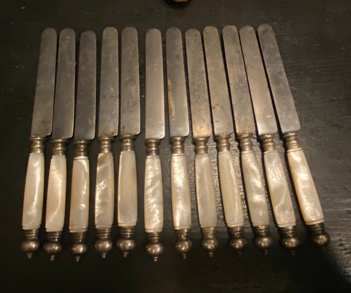 12 Knives, Mother-of-pearl Handles-photo-4