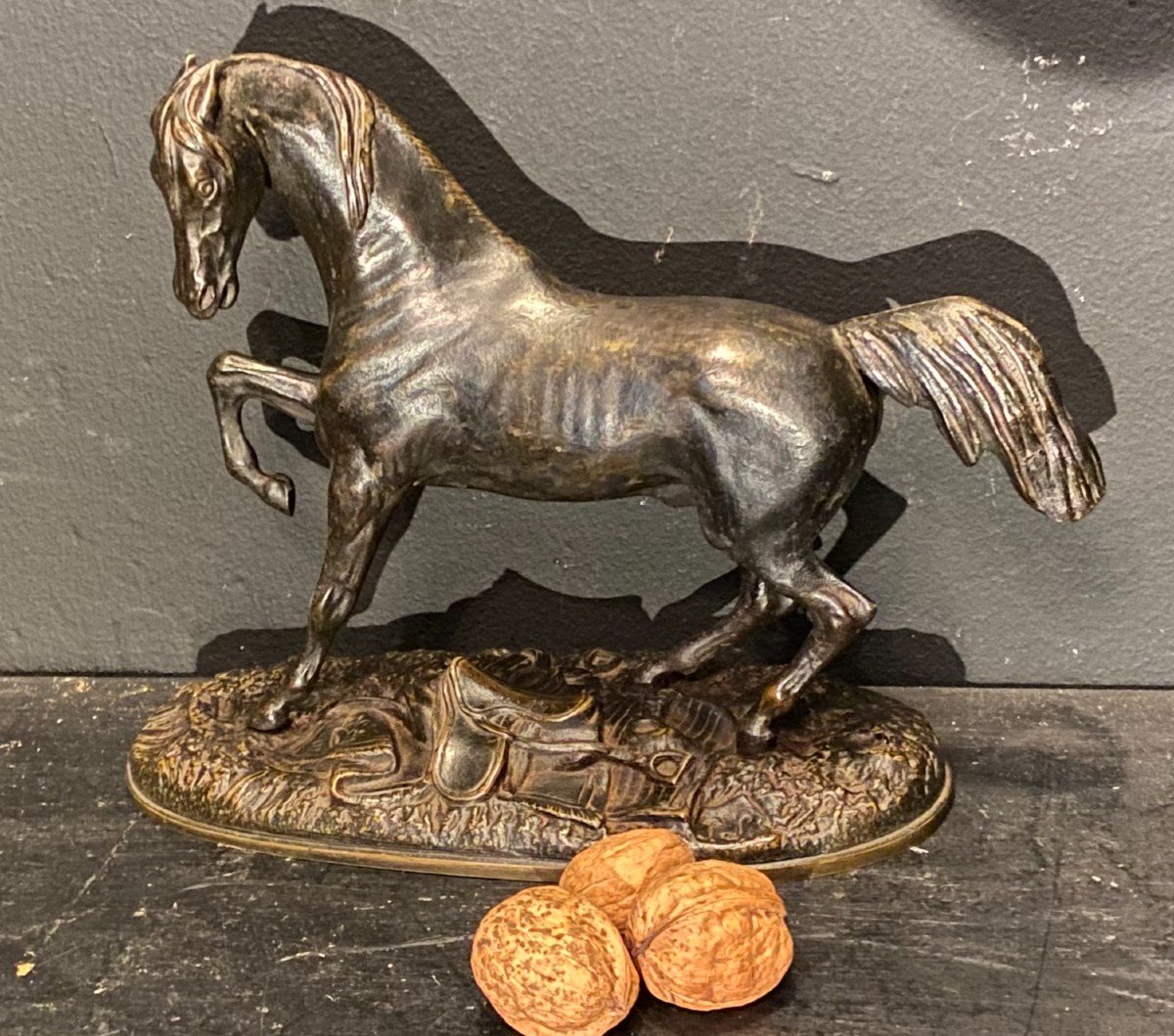 Sculpture En Bronze d'Un Cheval Signé Lenordez