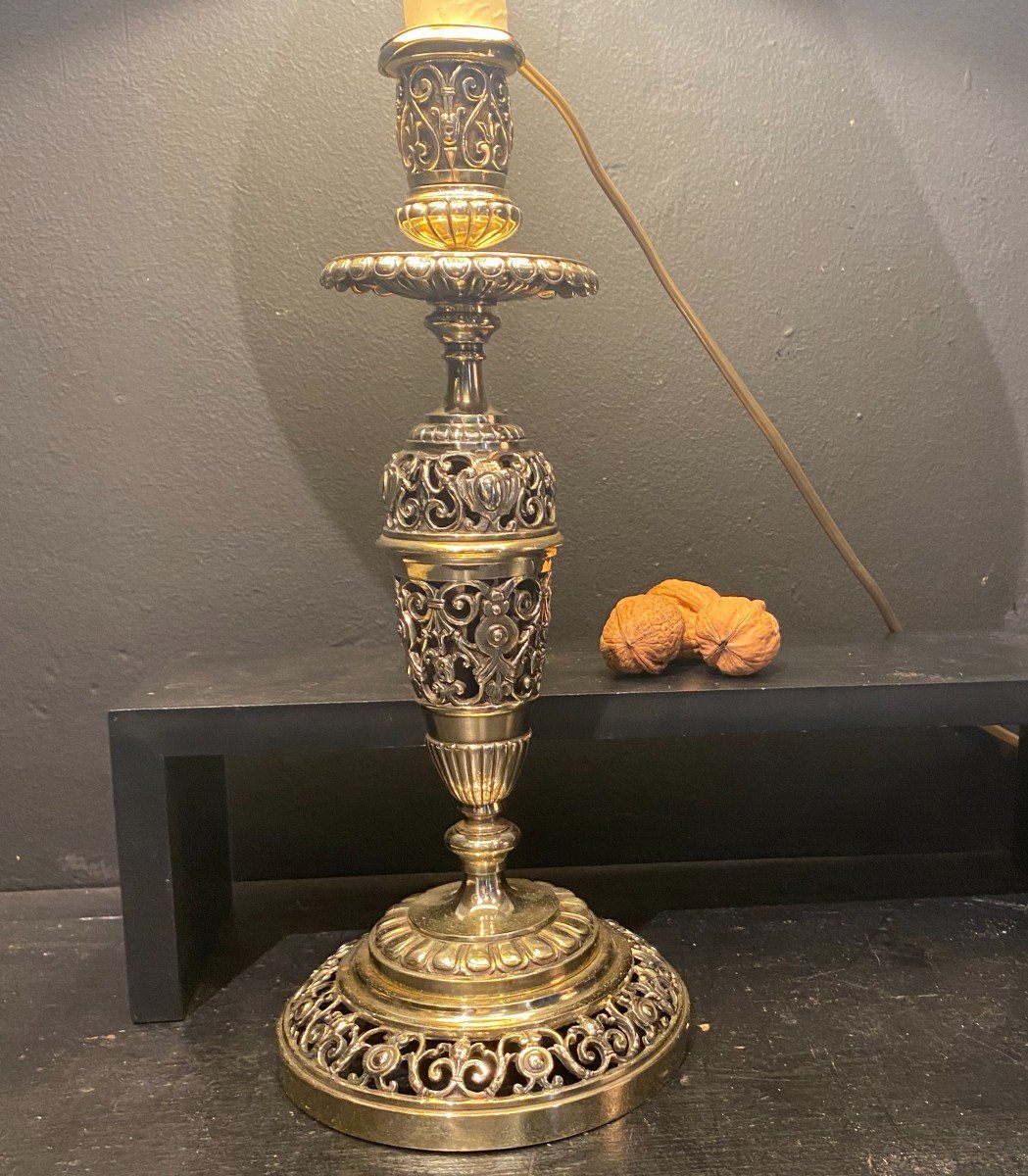 19th Century Openwork Bronze Candlestick