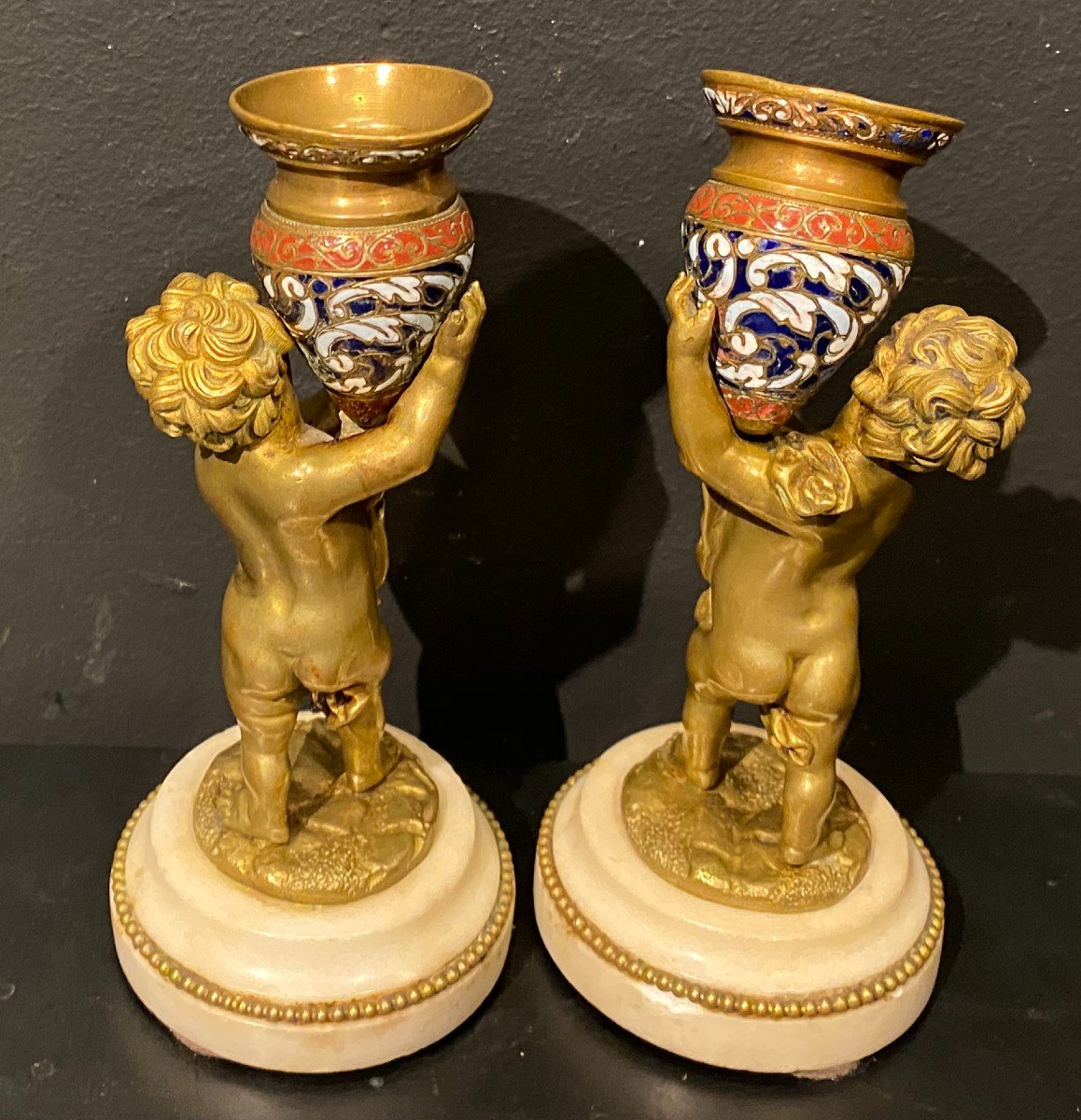 Pair Of Putti, Candlesticks-photo-4