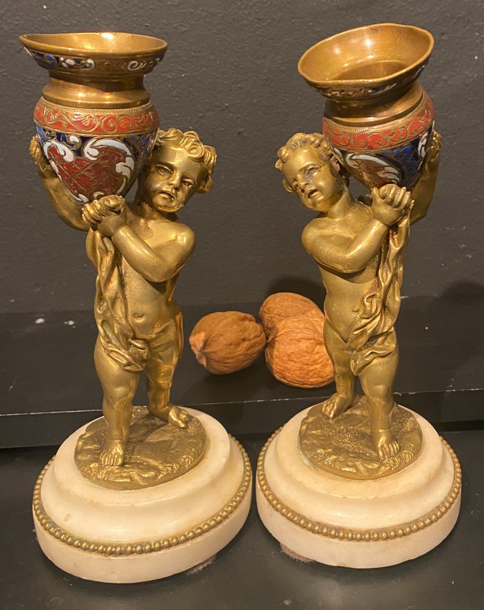 Pair Of Putti, Candlesticks-photo-5