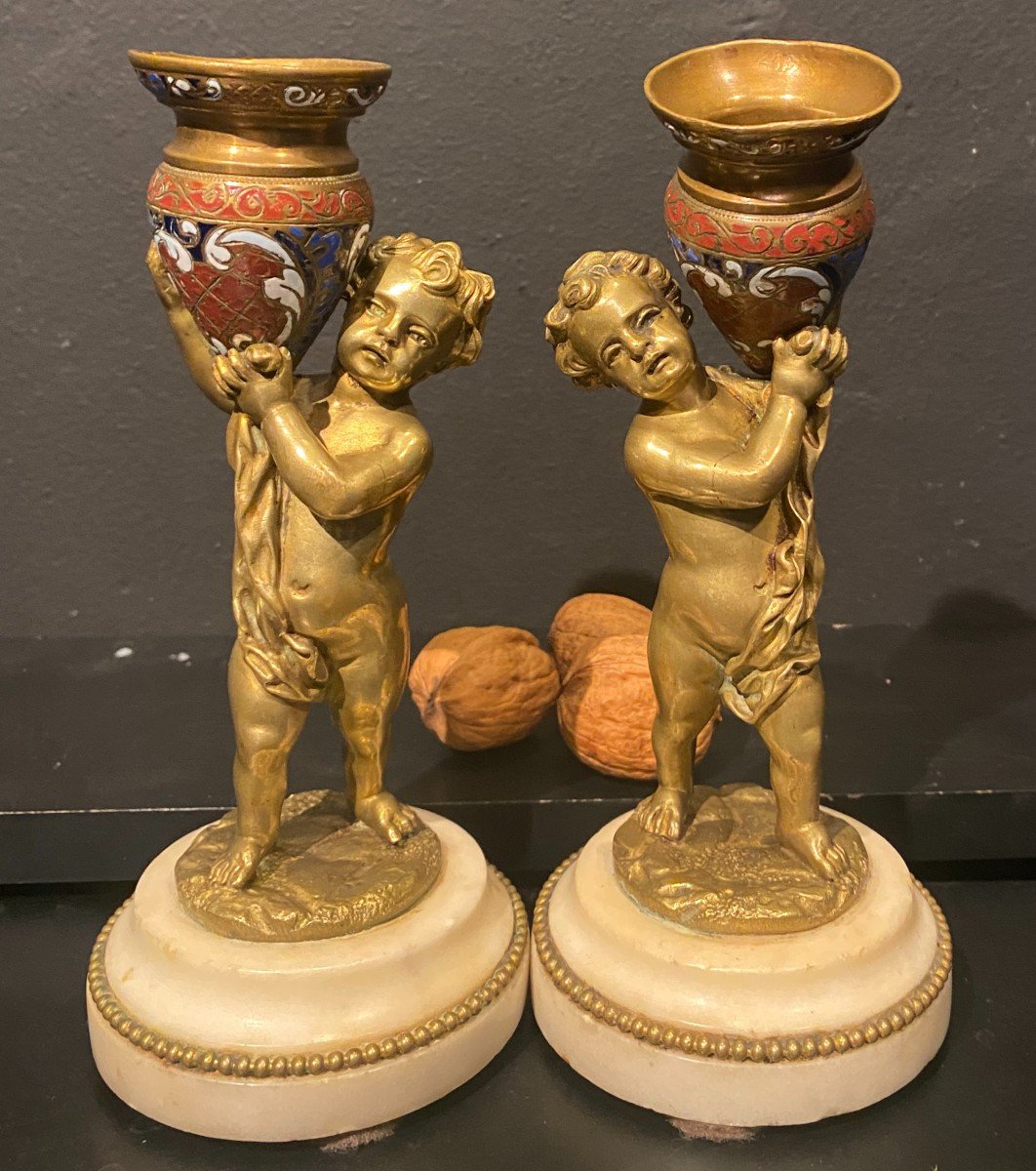 Pair Of Putti, Candlesticks