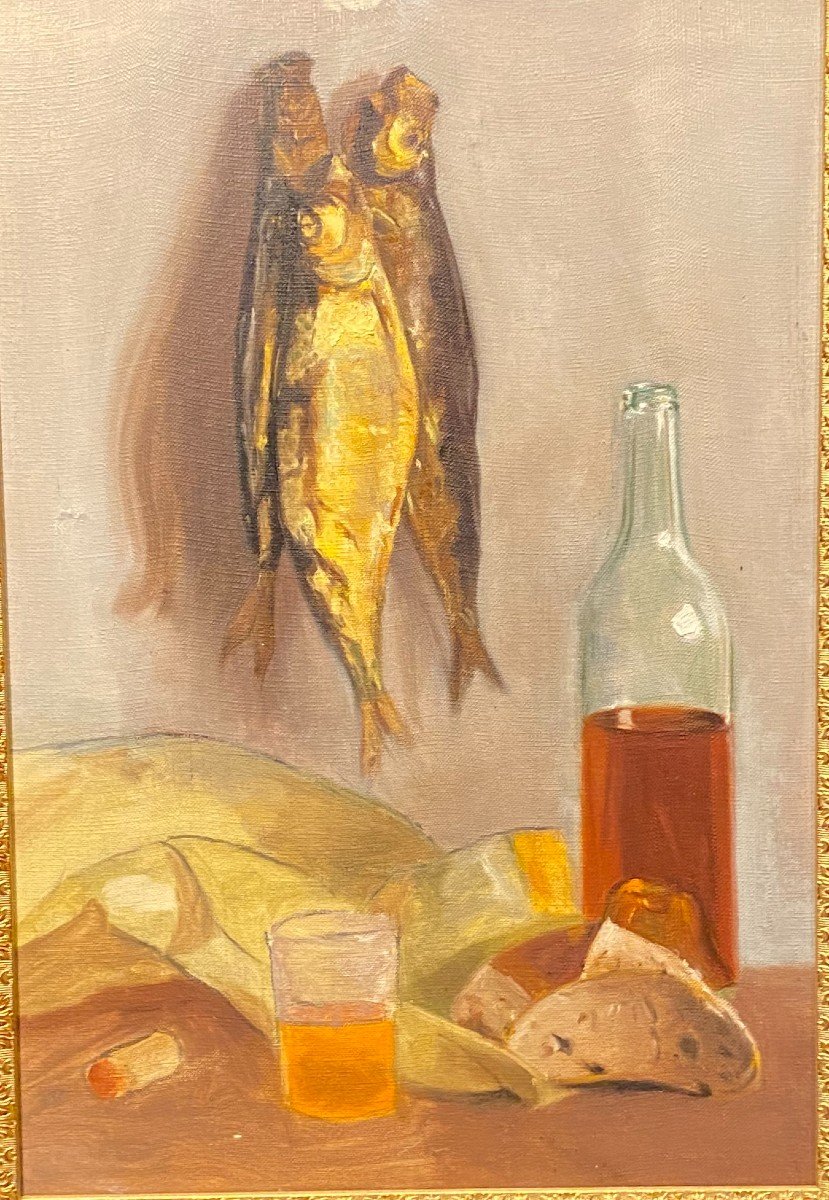 Painting, Still Life With Dried Fish-photo-2