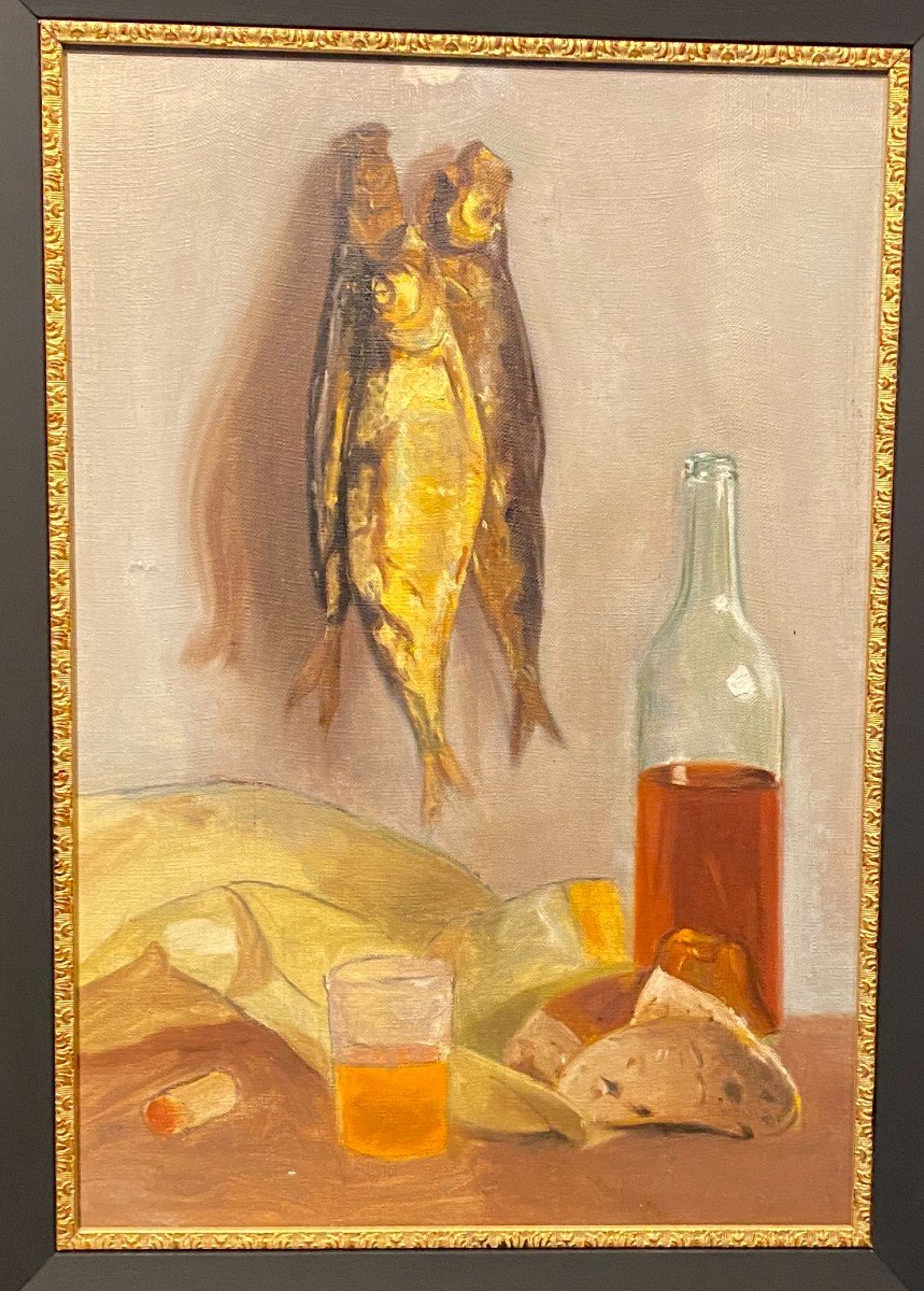 Painting, Still Life With Dried Fish-photo-3