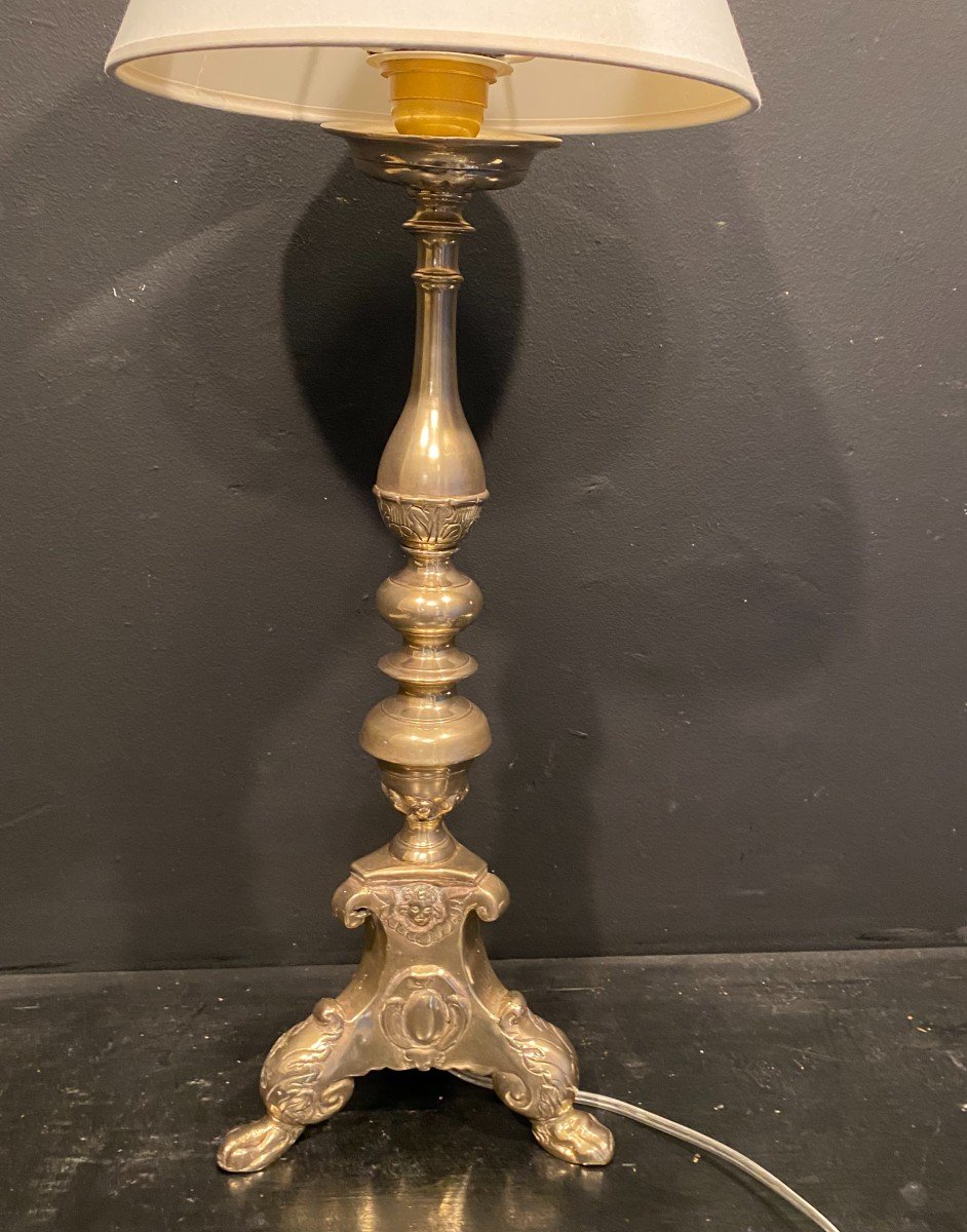 17th Century Candle Pic, Mounted As A Lamp-photo-2