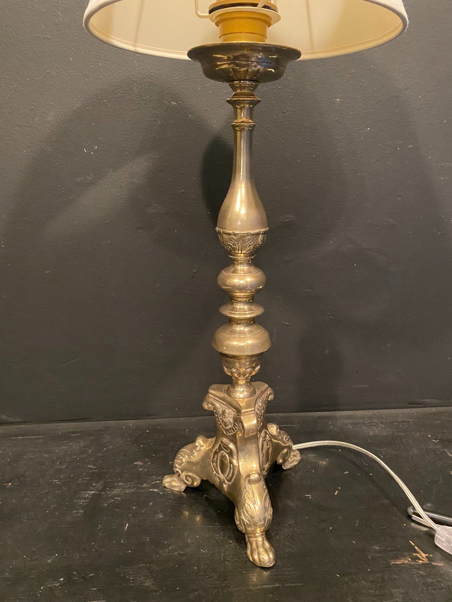 17th Century Candle Pic, Mounted As A Lamp-photo-1