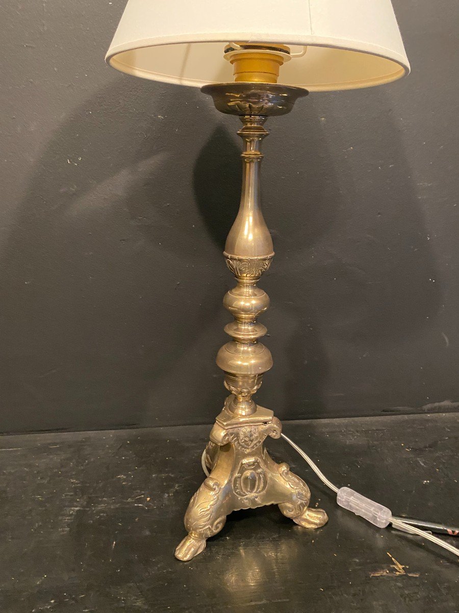 17th Century Candle Pic, Mounted As A Lamp-photo-2