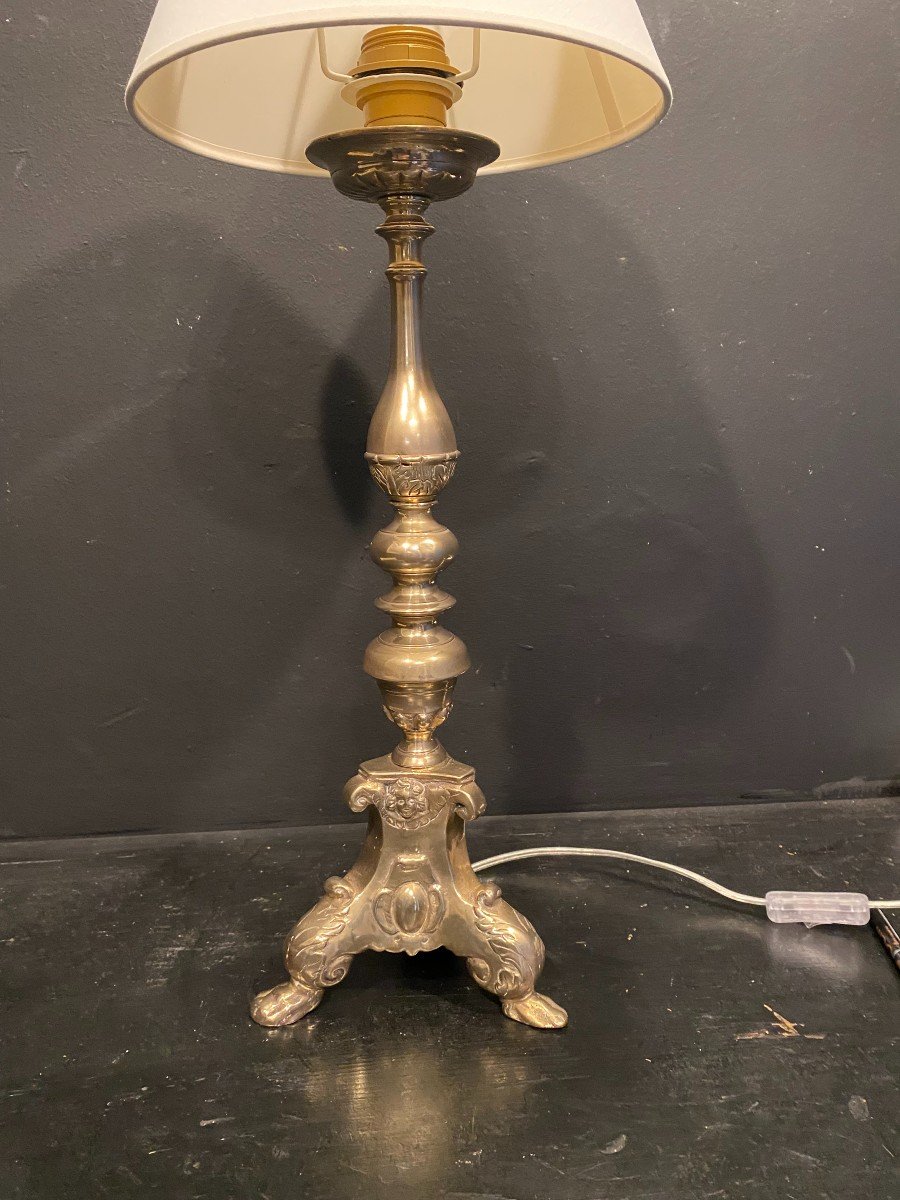 17th Century Candle Pic, Mounted As A Lamp-photo-3