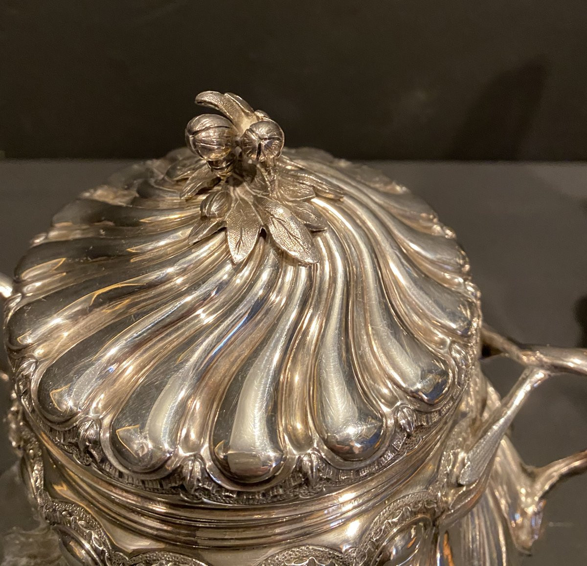 Solid Silver Tea Service By Goldsmith Boivin-photo-3