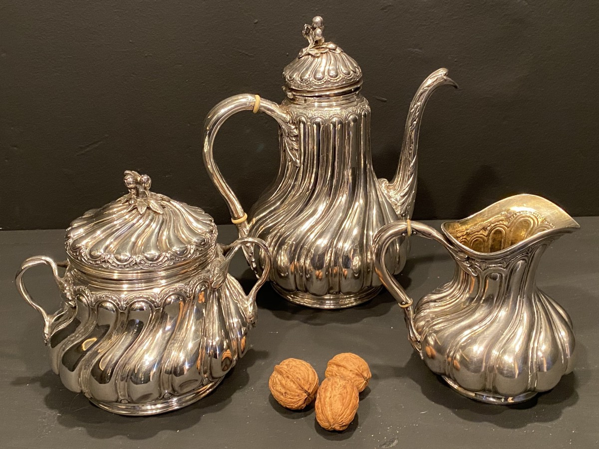 Solid Silver Tea Service By Goldsmith Boivin