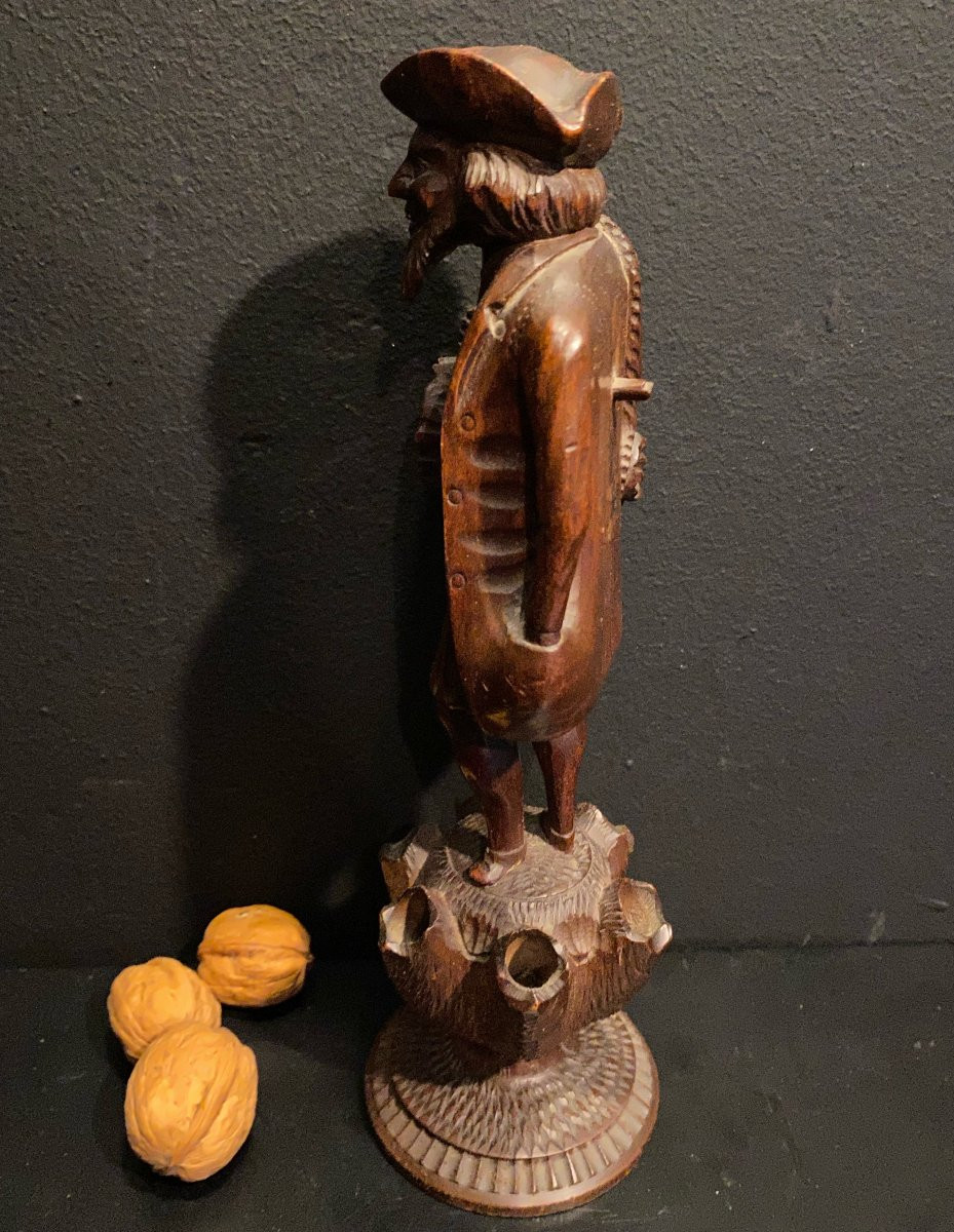 Wooden Statuette, Man Carrying A Bag-photo-4