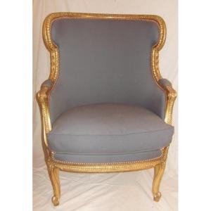 Bergere Louis XVI Style In Golden Wood