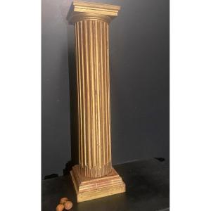 Colonne En Bois Doré