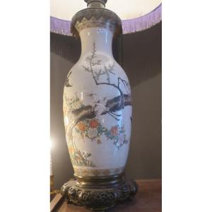 Large Chinese Vase Mounted As A Lamp