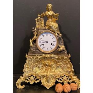Troubadour Style Clock, 19th Century