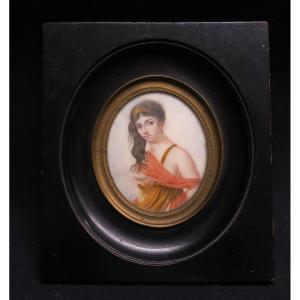 Miniature, Woman With Bare Shoulder.